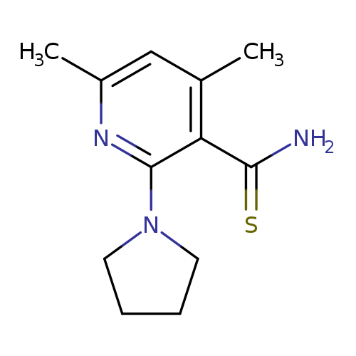 Cc1cc(C)c(c(n1)N1CCCC1)C(=S)N