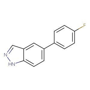 Fc1ccc(cc1)c1ccc2c(c1)cn[nH]2