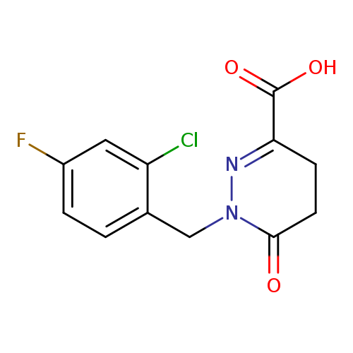 Fc1ccc(c(c1)Cl)CN1N=C(CCC1=O)C(=O)O