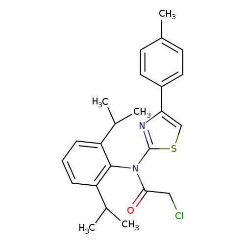 ClCC(=O)N(c1c(cccc1C(C)C)C(C)C)c1scc(n1)c1ccc(cc1)C