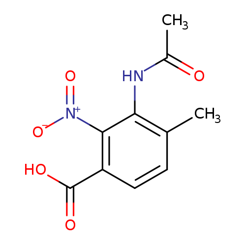 CC(=O)Nc1c(C)ccc(c1[N+](=O)[O-])C(=O)O