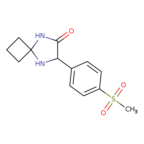 O=C1NC2(NC1c1ccc(cc1)S(=O)(=O)C)CCC2