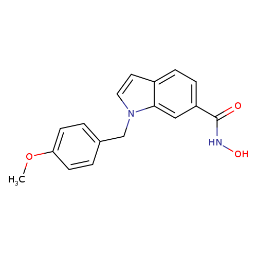 ONC(=O)c1ccc2c(c1)n(cc2)Cc1ccc(cc1)OC