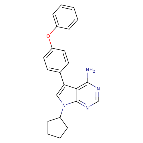 Nc1ncnc2c1c(cn2C1CCCC1)c1ccc(cc1)Oc1ccccc1