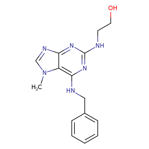 OCCNc1nc(NCc2ccccc2)c2c(n1)ncn2C