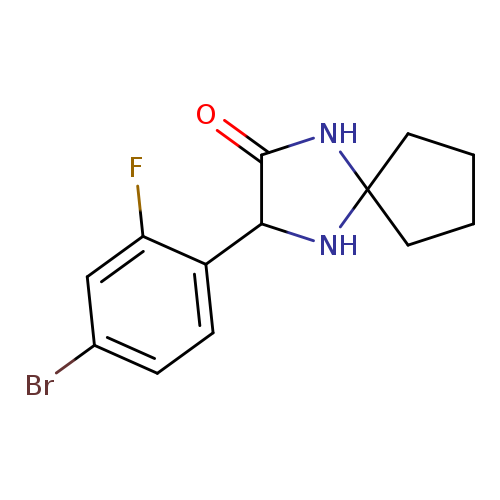 O=C1NC2(NC1c1ccc(cc1F)Br)CCCC2