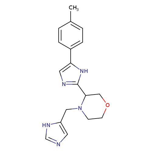 Cc1ccc(cc1)c1cnc([nH]1)C1COCCN1Cc1[nH]cnc1