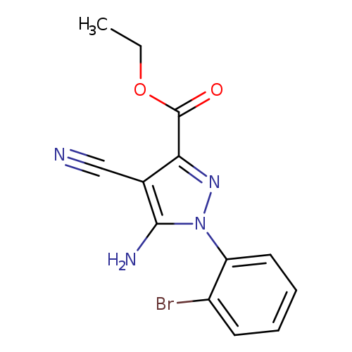 CCOC(=O)c1nn(c(c1C#N)N)c1ccccc1Br