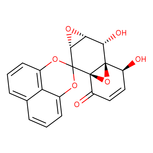 O[C@H]1C=CC(=O)[C@]23[C@]1(O2)[C@@H](O)[C@H]1O[C@H]1C13Oc2cccc3c2c(O1)ccc3