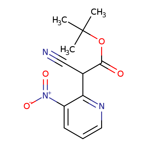 N#CC(c1ncccc1[N+](=O)[O-])C(=O)OC(C)(C)C