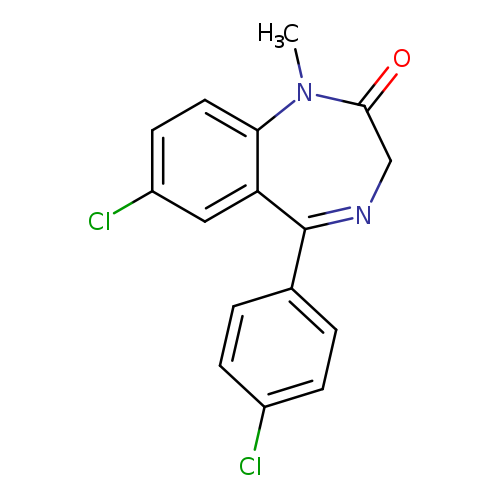Clc1ccc(cc1)C1=NCC(=O)N(c2c1cc(Cl)cc2)C