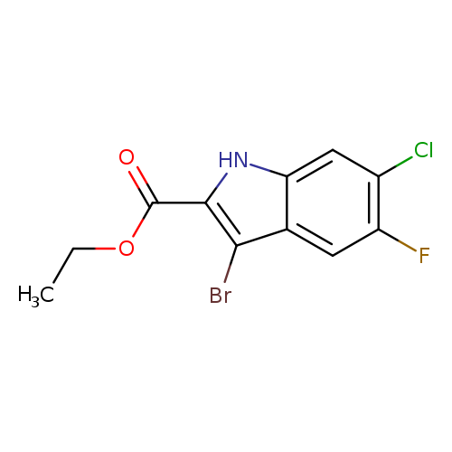 CCOC(=O)c1[nH]c2c(c1Br)cc(c(c2)Cl)F