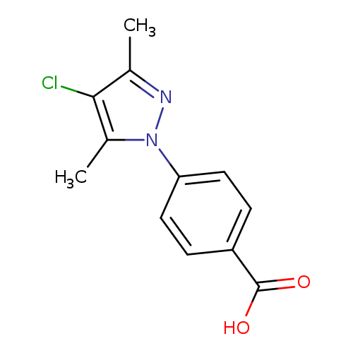 OC(=O)c1ccc(cc1)n1nc(c(c1C)Cl)C