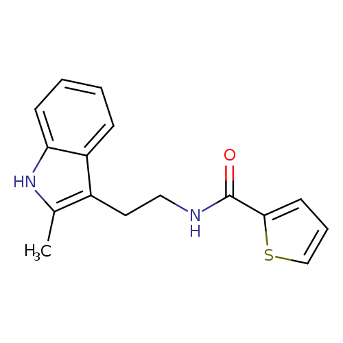 O=C(c1cccs1)NCCc1c(C)[nH]c2c1cccc2