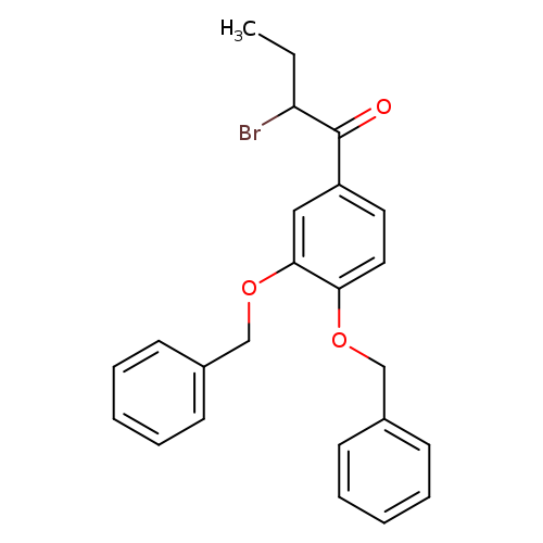 CCC(C(=O)c1ccc(c(c1)OCc1ccccc1)OCc1ccccc1)Br