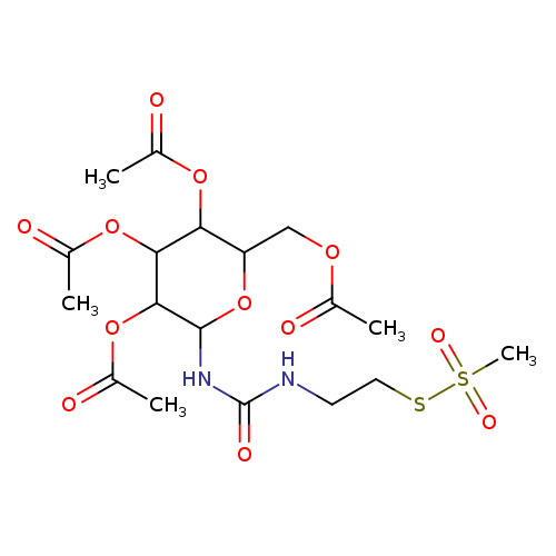 CC(=O)OCC1OC(NC(=O)NCCSS(=O)(=O)C)C(C(C1OC(=O)C)OC(=O)C)OC(=O)C