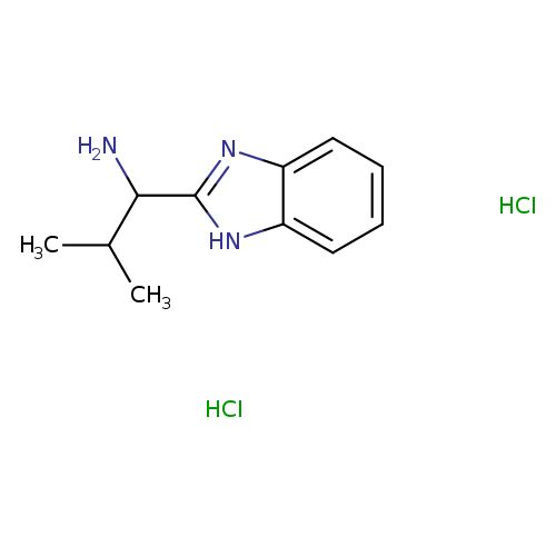 NC(c1nc2c([nH]1)cccc2)C(C)C.Cl.Cl