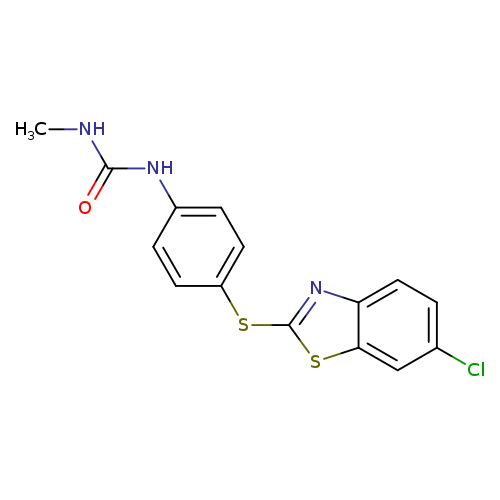 CNC(=O)Nc1ccc(cc1)Sc1nc2c(s1)cc(cc2)Cl