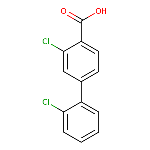 Clc1ccccc1c1ccc(c(c1)Cl)C(=O)O