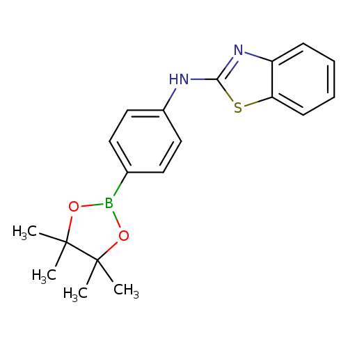 CC1(C)OB(OC1(C)C)c1ccc(cc1)Nc1nc2c(s1)cccc2