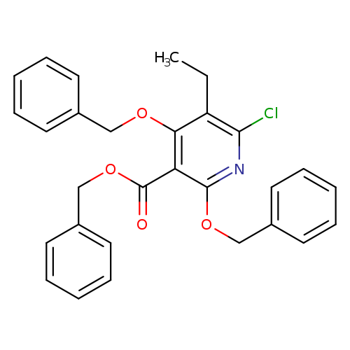 CCc1c(Cl)nc(c(c1OCc1ccccc1)C(=O)OCc1ccccc1)OCc1ccccc1