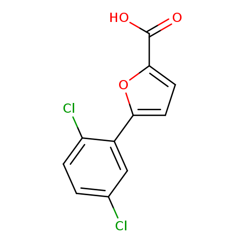 Clc1ccc(c(c1)c1ccc(o1)C(=O)O)Cl