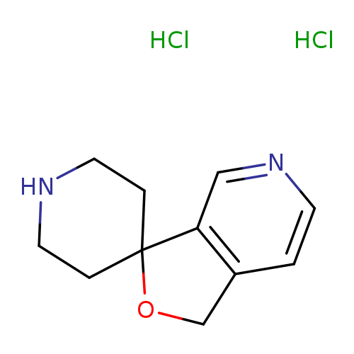 N1CCC2(CC1)OCc1c2cncc1.Cl.Cl