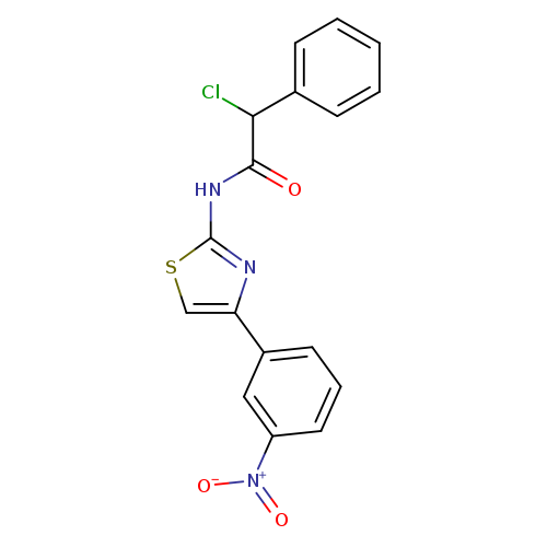 O=C(C(c1ccccc1)Cl)Nc1scc(n1)c1cccc(c1)[N+](=O)[O-]