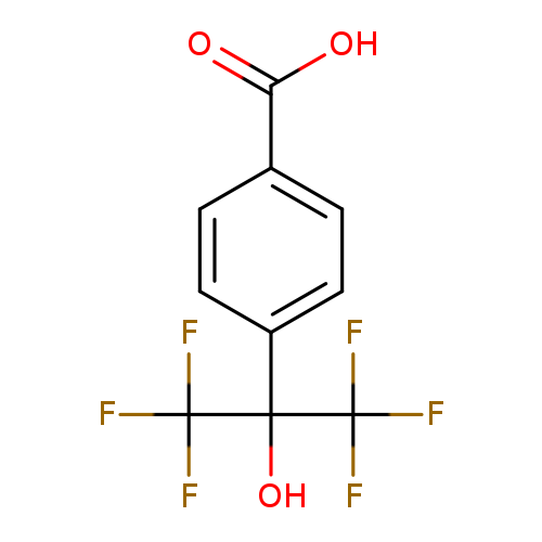 OC(=O)c1ccc(cc1)C(C(F)(F)F)(C(F)(F)F)O