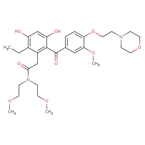 COCCN(C(=O)Cc1c(c(O)cc(c1CC)O)C(=O)c1ccc(c(c1)OC)OCCN1CCOCC1)CCOC