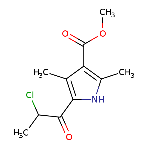 COC(=O)c1c(C)[nH]c(c1C)C(=O)C(Cl)C