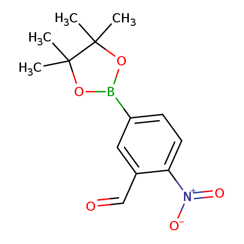 O=Cc1cc(ccc1[N+](=O)[O-])B1OC(C(O1)(C)C)(C)C