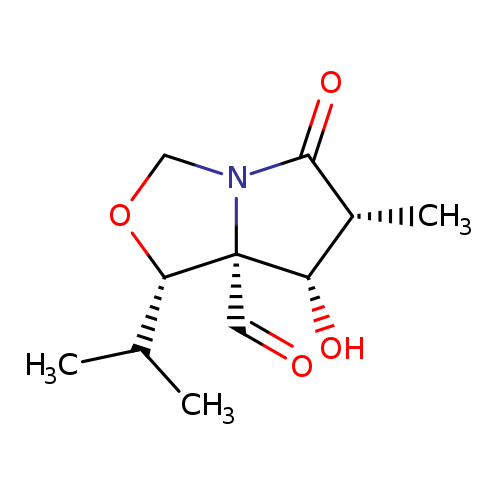O=C[C@]12[C@@H](OCN1C(=O)[C@@H]([C@@H]2O)C)C(C)C