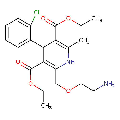 NCCOCC1=C(C(=O)OCC)C(C(=C(N1)C)C(=O)OCC)c1ccccc1Cl