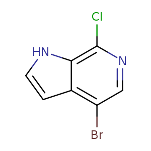Brc1cnc(c2c1cc[nH]2)Cl