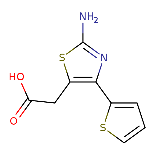 OC(=O)Cc1sc(nc1c1cccs1)N