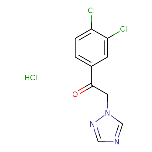 ClC1=CC=C(C(CN2N=CN=C2)=O)C=C1Cl.[H]Cl