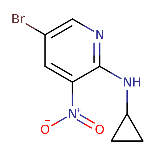 Brc1cnc(c(c1)[N+](=O)[O-])NC1CC1
