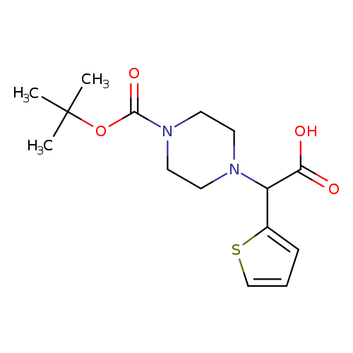 O=C(N1CCN(CC1)C(c1cccs1)C(=O)O)OC(C)(C)C
