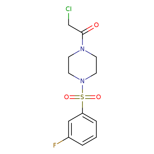 ClCC(=O)N1CCN(CC1)S(=O)(=O)c1cccc(c1)F