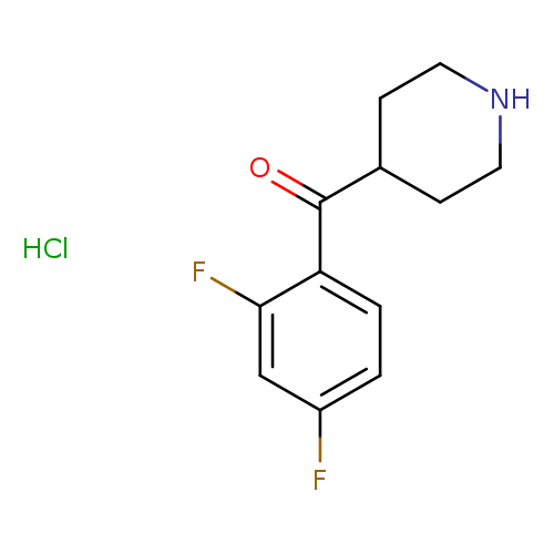 Fc1ccc(c(c1)F)C(=O)C1CCNCC1.Cl