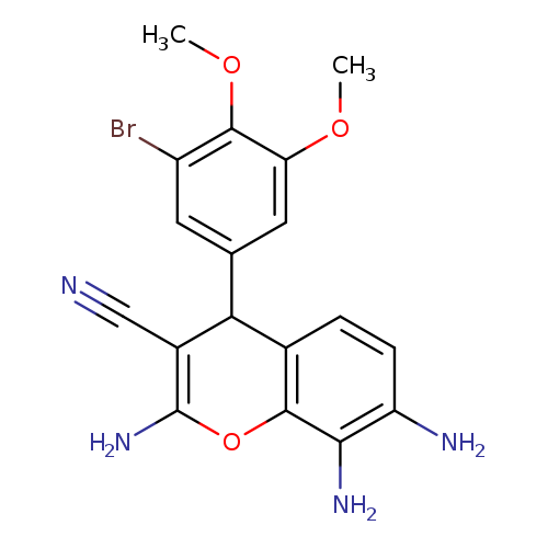 N#CC1=C(N)Oc2c(C1c1cc(Br)c(c(c1)OC)OC)ccc(c2N)N