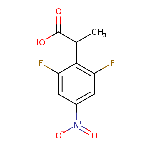 OC(=O)C(c1c(F)cc(cc1F)[N+](=O)[O-])C