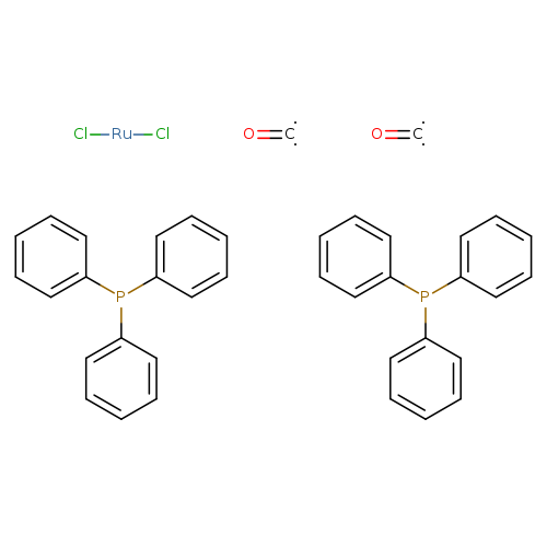 c1ccc(cc1)P(c1ccccc1)c1ccccc1.c1ccc(cc1)P(c1ccccc1)c1ccccc1.Cl[Ru]Cl.O=[C].O=[C]