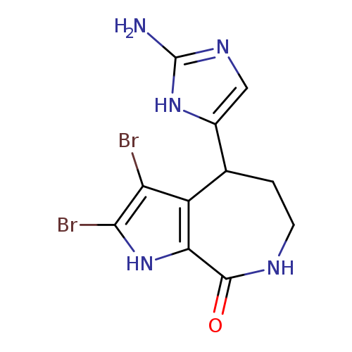O=C1NCCC(c2c1[nH]c(c2Br)Br)c1cnc([nH]1)N
