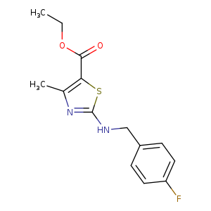 CCOC(=O)c1sc(nc1C)NCc1ccc(cc1)F