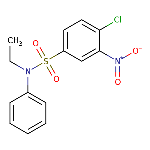 CCN(S(=O)(=O)c1ccc(c(c1)[N+](=O)[O-])Cl)c1ccccc1