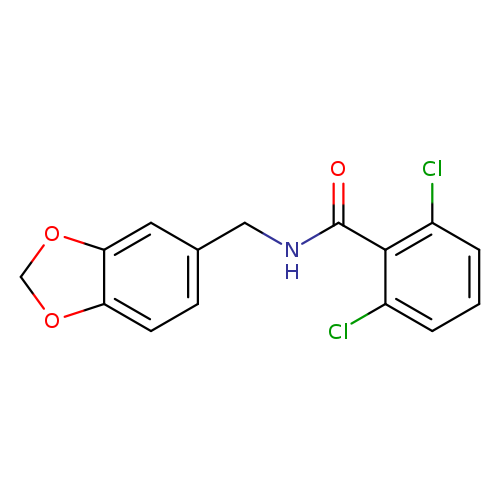 O=C(c1c(Cl)cccc1Cl)NCc1ccc2c(c1)OCO2