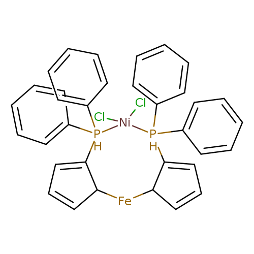 Cl[Ni]1(Cl)P(c2ccccc2)(c2ccccc2)C2=CC=CC2[Fe]C2C(=CC=C2)P1(c1ccccc1)c1ccccc1