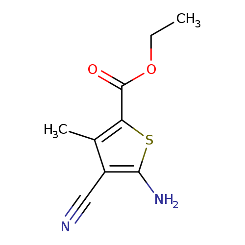 CCOC(=O)c1sc(c(c1C)C#N)N